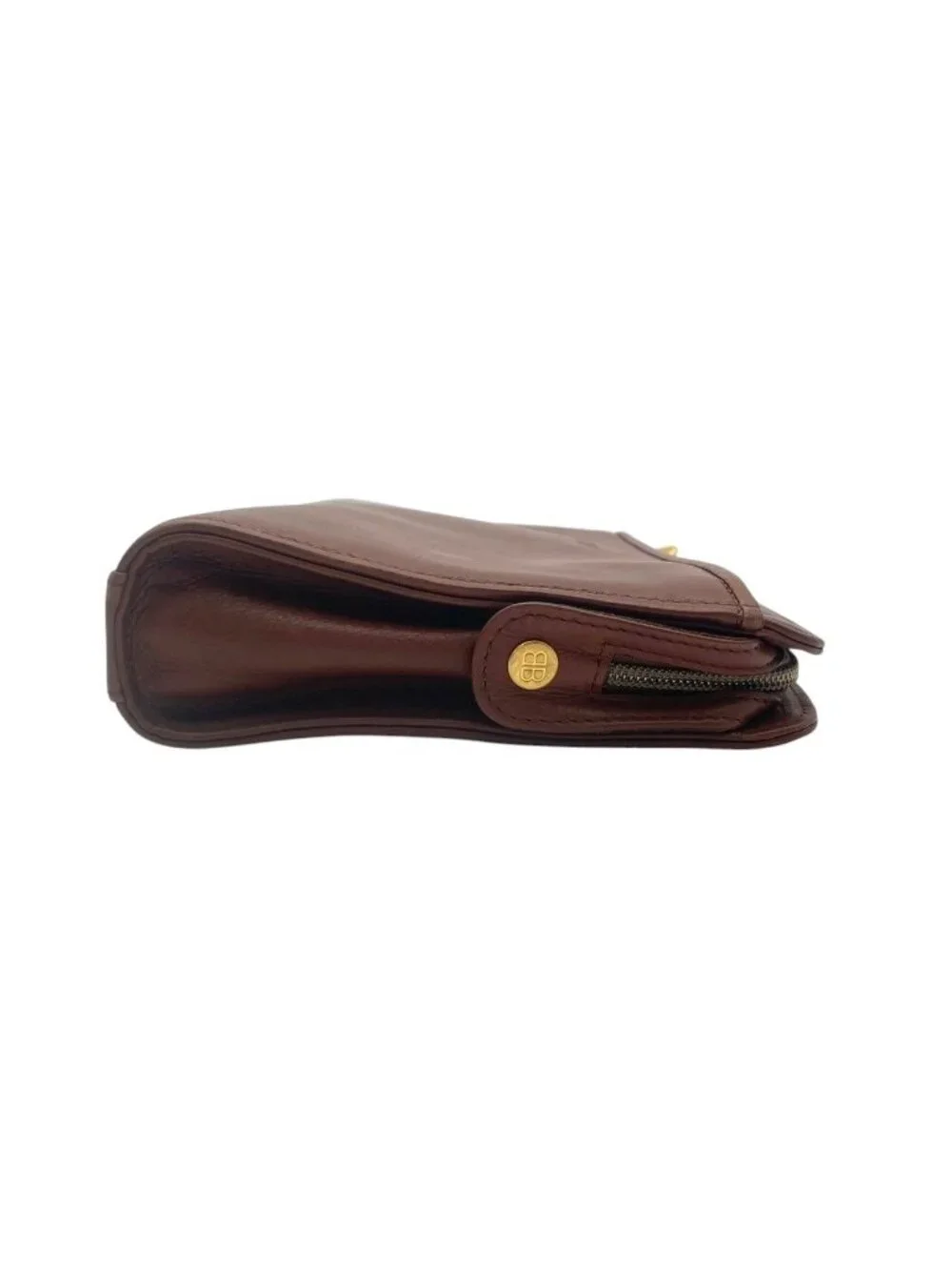 Balenciaga Clutch Leather Brown Gold Gentleman Business Ceremonial Occasions